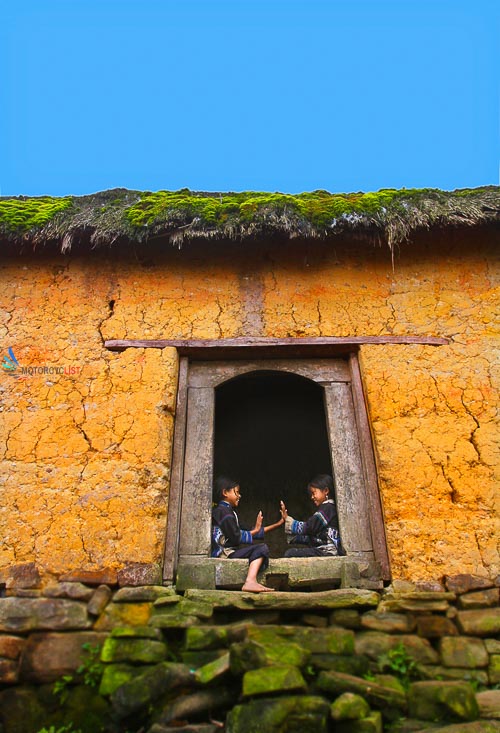 Ha Nhi people seen during motorbike tour to Y Ty